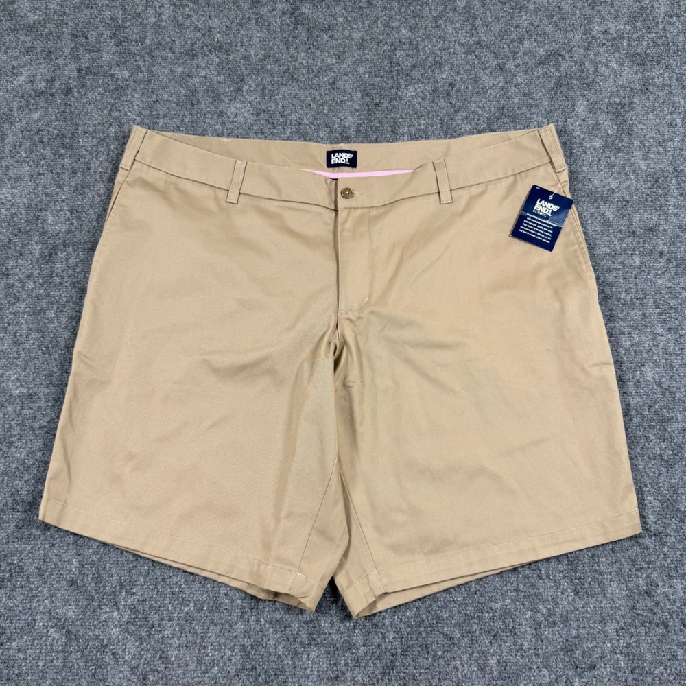 Lands End School Uniform Plus Size Khaki Chino Shorts 22W Plain Women's NWT